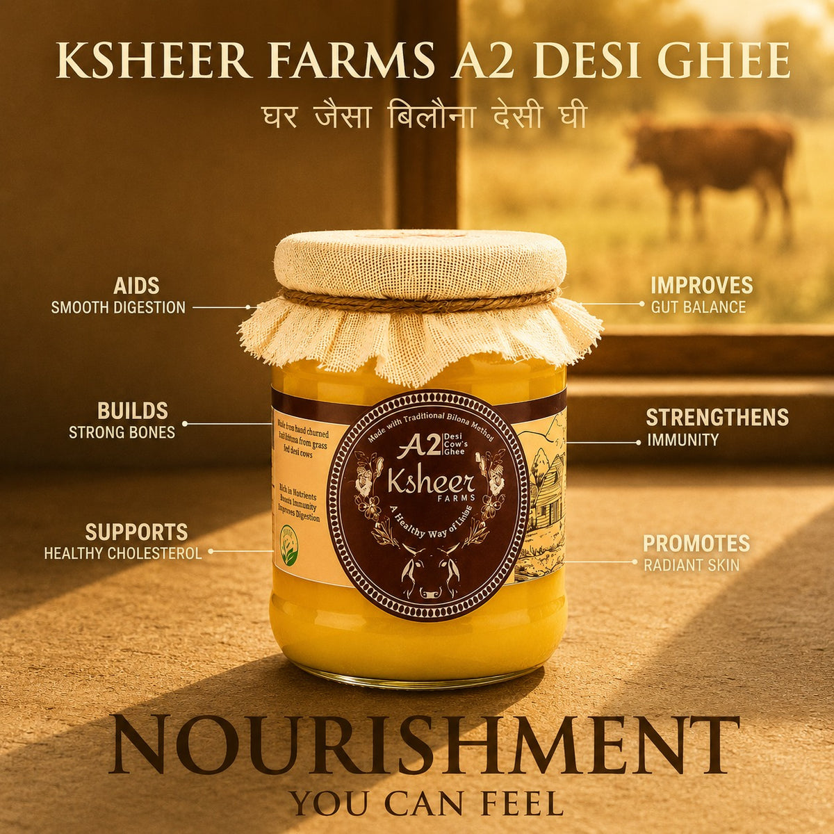 250 Gm – A2 Gir Cow Ghee (Trial Jar)