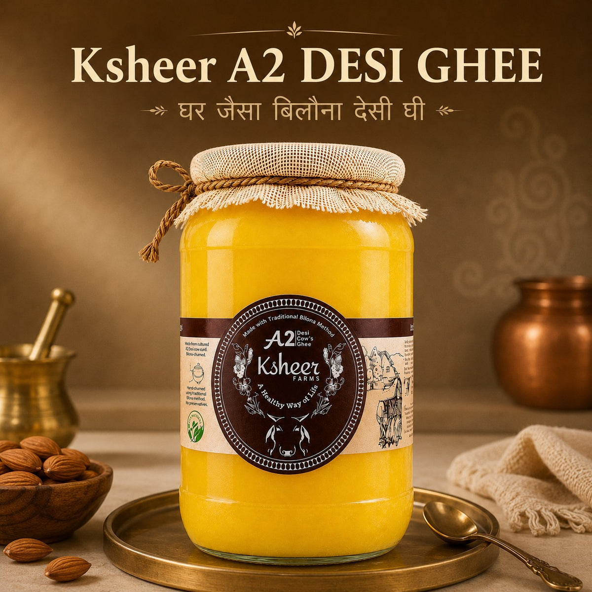 1 Kg – A2 Gir Cow Ghee (Home Pack)